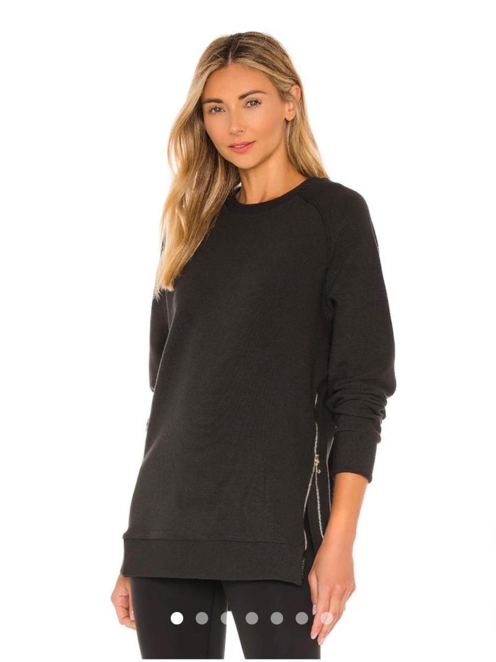 Varley Manning Sweatshirt. Black with gold zippers Size XS
